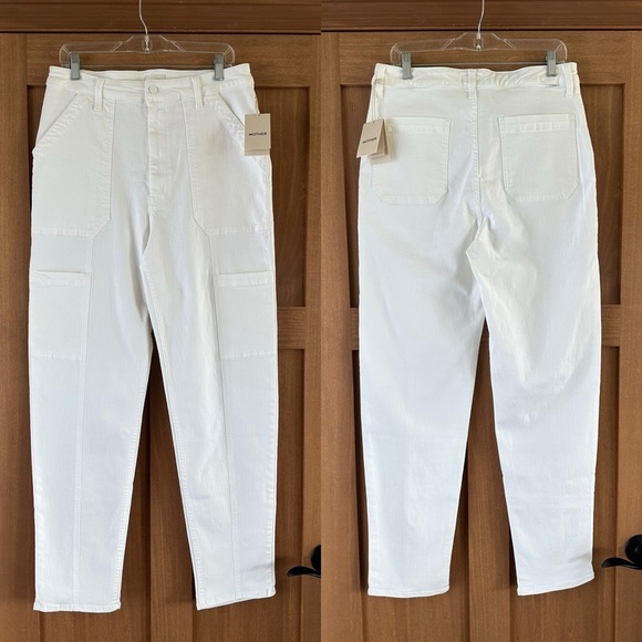 NWT MOTHER Denim Private Double Pocket Skimp Jeans Fairest of Them All White 31” - Picture 2 of 16